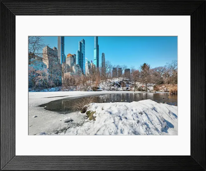 Framed Print : NY, NYC, Central Park, Midtown skyline viewed from the pond Framed Print : NY, NYC, Central Park, Midtown skyline viewed from the pond