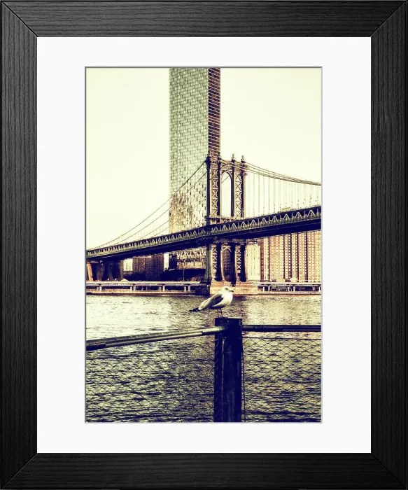 Framed Print : NY, NYC, Manhattan, One Manhattan Square and Manhattan Bridge Framed Print : NY, NYC, Manhattan, One Manhattan Square and Manhattan Bridge