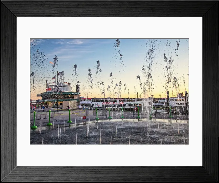 Framed Print : NY, NYC, Pier 84, View of Circle Line Cruise and Interactive Fountain Framed Print : NY, NYC, Pier 84, View of Circle Line Cruise and Interactive Fountain