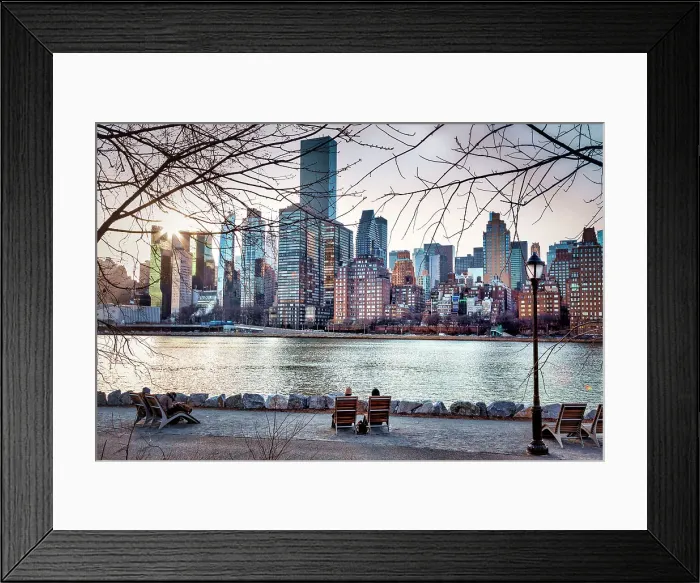 Framed Print : New York City, Manhattan Skyline viewed from Roosevelt Island Framed Print : New York City, Manhattan Skyline viewed from Roosevelt Island