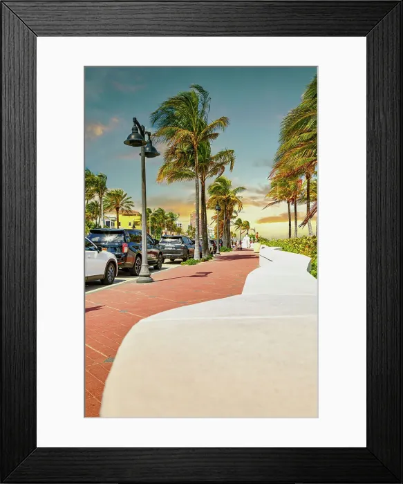 Framed Print : Florida, Fort Lauderdale, Beach on Ocean Blvd