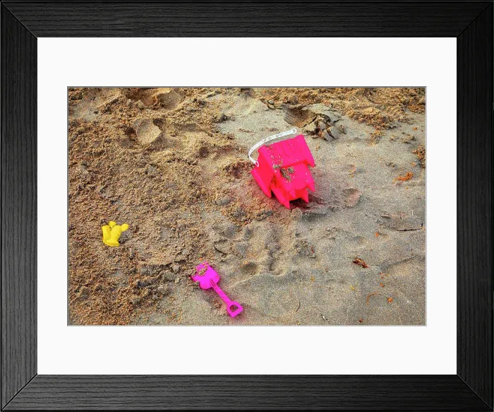 Framed Print : Bucket and spade on the beach Framed Print : Bucket and spade on the beach