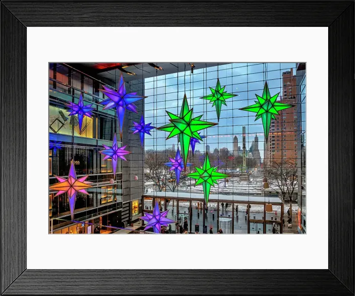 Framed Print : New York City, Manhattan, Columbus Circle, Timer Warner Center, Christmas Decorations Framed Print : New York City, Manhattan, Columbus Circle, Timer Warner Center, Christmas Decorations