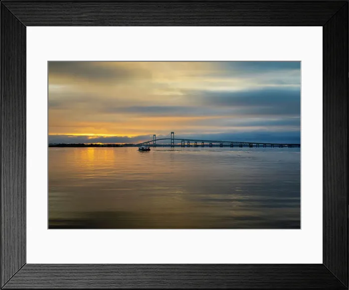 Framed Print : Rhode Island, Newport, Claiborne Pell Bridge over Narragansett Bay Framed Print : Rhode Island, Newport, Claiborne Pell Bridge over Narragansett Bay