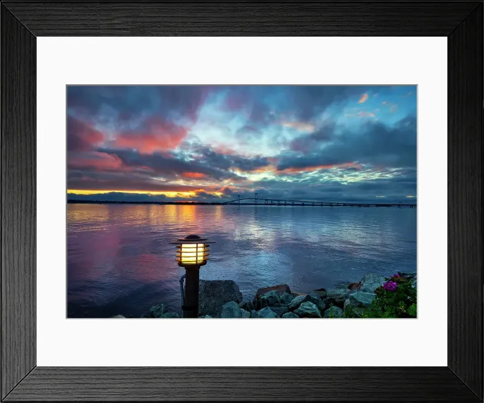 Framed Print : Rhode Island, Newport, harbor views towards Newport Bridge Framed Print : Rhode Island, Newport, harbor views towards Newport Bridge