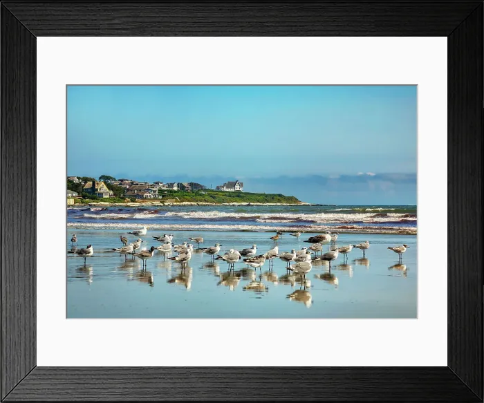 Framed Print : Rhode Island, Newport, Easton Bay waterfront viewed from Atlantic beach