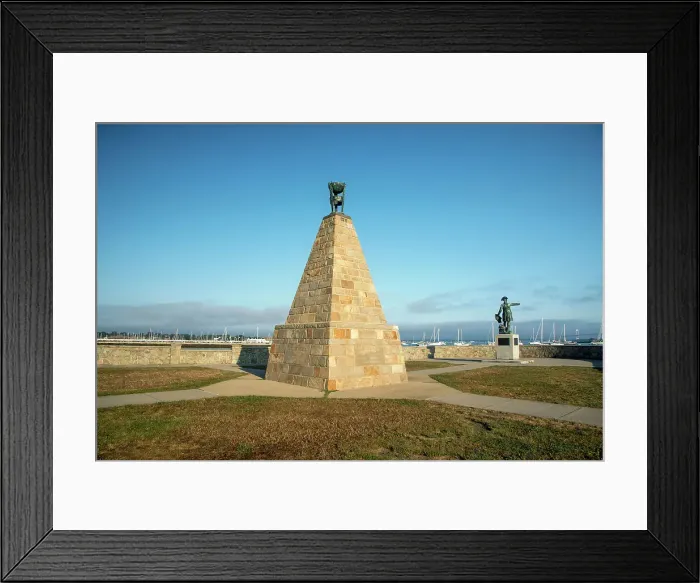 Framed Print : Rhode Island, Newport, King Park, Rochambeau Statue and Memorial to French fleet Framed Print : Rhode Island, Newport, King Park, Rochambeau Statue and Memorial to French fleet
