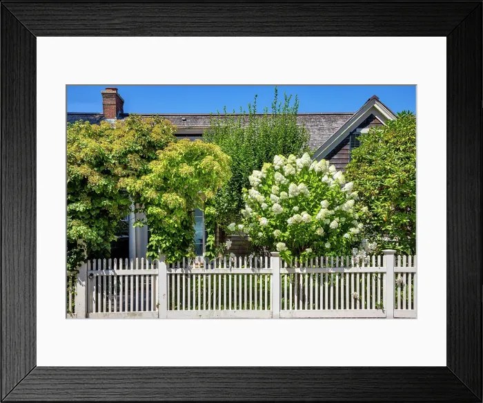 Framed Print : Rhode Island, Newport, Typical house facade with garden Framed Print : Rhode Island, Newport, Typical house facade with garden
