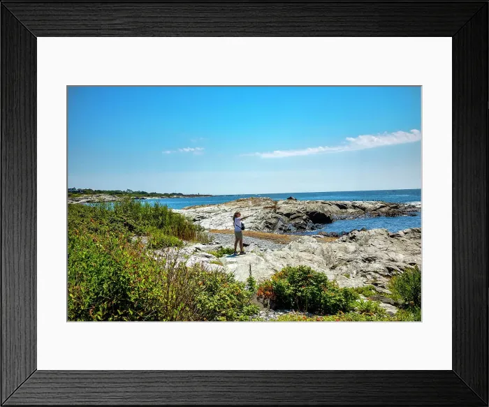 Framed Print : Rhode Island, Newport, Rocky shore near Castle Hill Lighthouse Framed Print : Rhode Island, Newport, Rocky shore near Castle Hill Lighthouse
