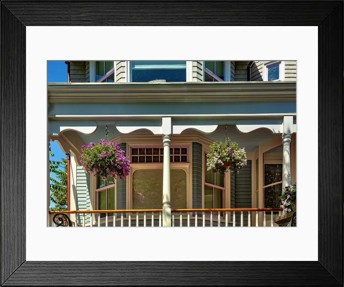 Framed Print : Rhode Island, Newport, Typical houses with porch Framed Print : Rhode Island, Newport, Typical houses with porch