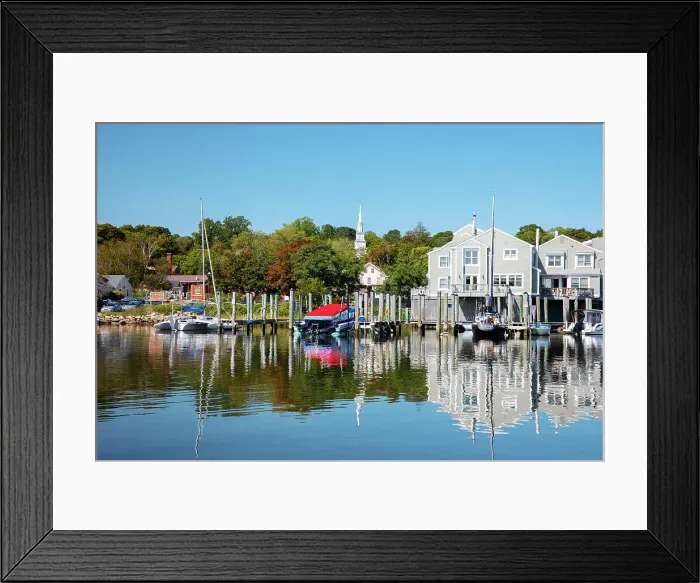 Framed Print : Connecticut, Mystic, Historic downtown, coastal scene Framed Print : Connecticut, Mystic, Historic downtown, coastal scene