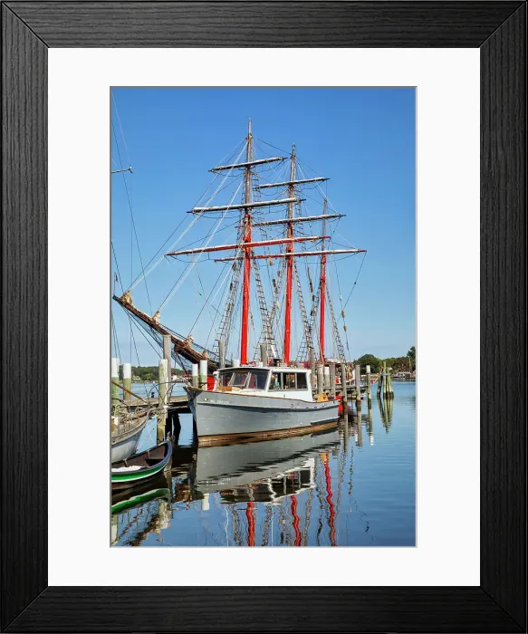 Framed Print : Connecticut, Mystic, Schooner Wharf, Alvei ship Framed Print : Connecticut, Mystic, Schooner Wharf, Alvei ship