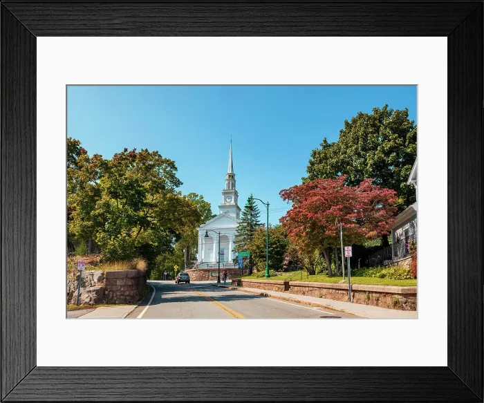 Framed Print : Connecticut, Mystic, Historic District, Main Street, Baptist Hill, Union Baptist Church Framed Print : Connecticut, Mystic, Historic District, Main Street, Baptist Hill, Union Baptist Church