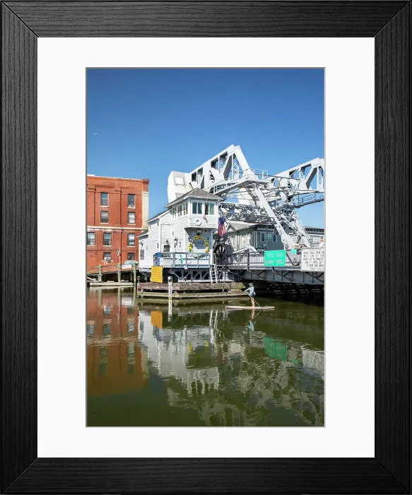 Framed Print : Connecticut, Mystic, Historic downtown, Mystic River Highway Bridge Framed Print : Connecticut, Mystic, Historic downtown, Mystic River Highway Bridge