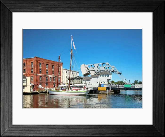 Framed Print : Connecticut, Mystic, Historic downtown, coastal scene Framed Print : Connecticut, Mystic, Historic downtown, coastal scene