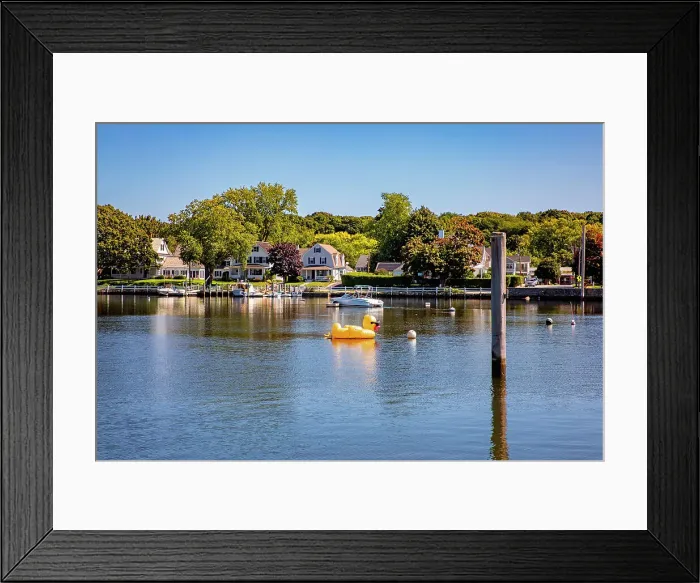Framed Print : Connecticut, Mystic, Schooner Wharf, coastal scene
