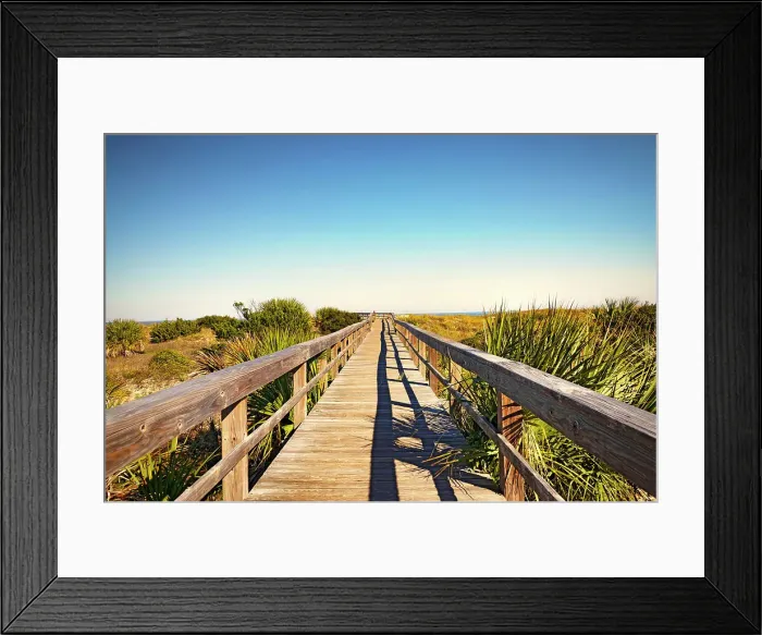 Framed Print : Georgia, Tybee Island, North Beach wooden path Framed Print : Georgia, Tybee Island, North Beach wooden path