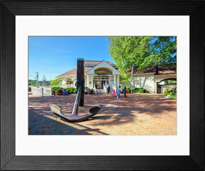 Framed Print : Connecticut, Mystic, Mystic Seaport Museum, Seaport village, Living History Museum, seaport scene, entrance with anchor Framed Print : Connecticut, Mystic, Mystic Seaport Museum, Seaport village, Living History Museum, seaport scene, entrance with anchor
