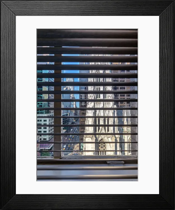 Framed Print : NY, NYC, Saks 5th Avenue, L'Avenue at Saks restaurant, view of St. Patrik's Cathedral through window Framed Print : NY, NYC, Saks 5th Avenue, L'Avenue at Saks restaurant, view of St. Patrik's Cathedral through window