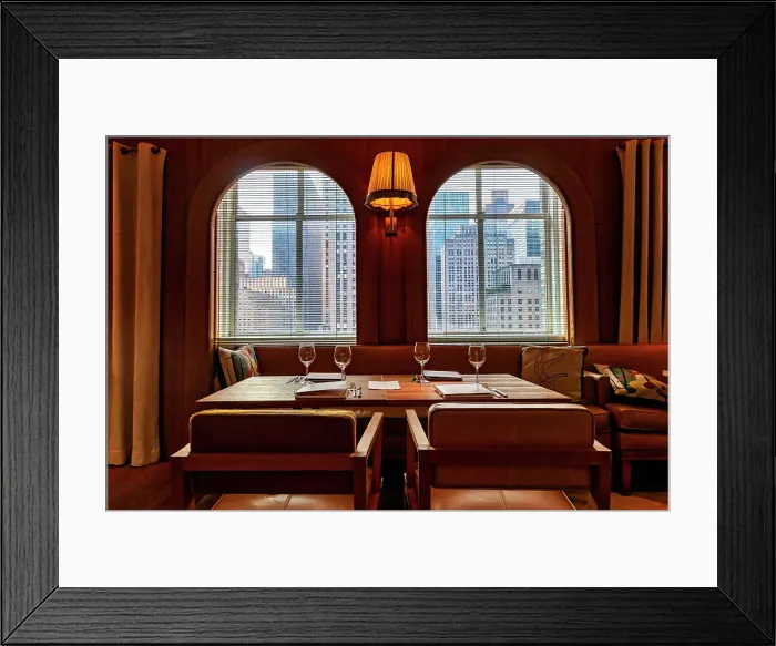 Framed Print : NY, NYC, Saks 5th Avenue, L'Avenue at Saks restaurant, table Framed Print : NY, NYC, Saks 5th Avenue, L'Avenue at Saks restaurant, table