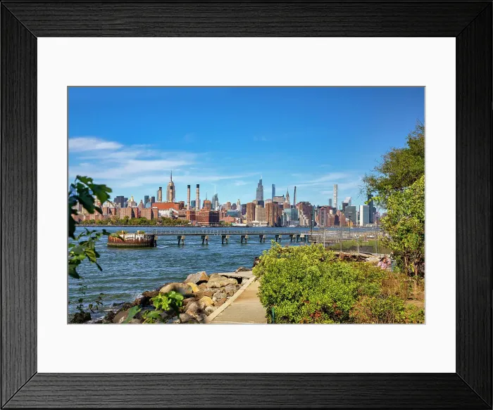 Framed Print : New York, New York City, Midtown skyline from Brooklyn, Grand Ferry Park Framed Print : New York, New York City, Midtown skyline from Brooklyn, Grand Ferry Park