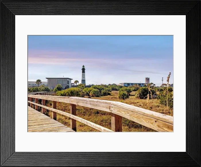 Framed Print : Georgia, Tybee Island, wooden beach path and Tybee Lighthouse Framed Print : Georgia, Tybee Island, wooden beach path and Tybee Lighthouse