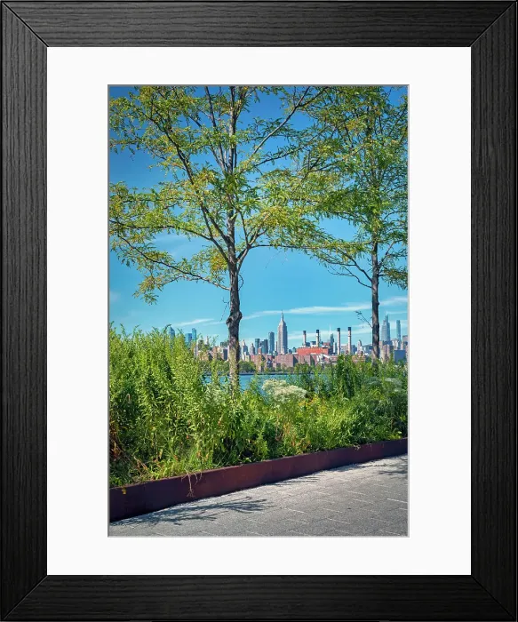 Framed Print : New York City, Brooklyn, Midtown Skyline from Domino Park Framed Print : New York City, Brooklyn, Midtown Skyline from Domino Park