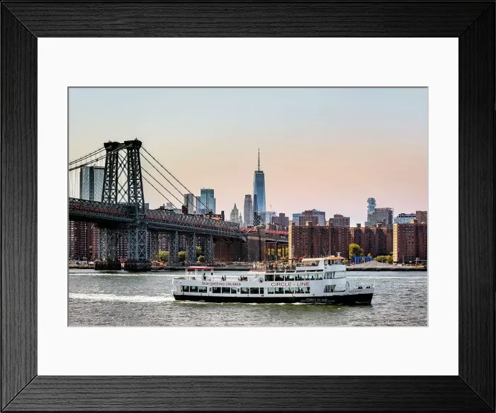 Framed Print : New York City, Lower Manhattan Skyline and Williamsburg Bridge Framed Print : New York City, Lower Manhattan Skyline and Williamsburg Bridge