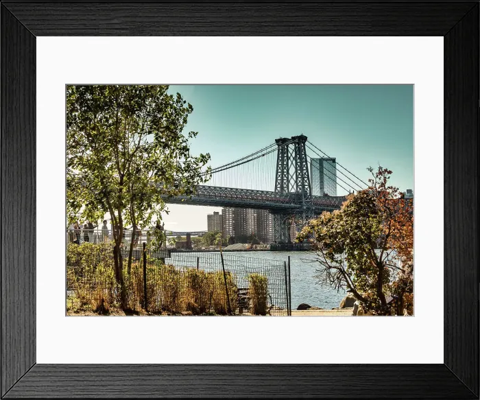 Framed Print : NYC, Brooklyn, Williamsburg, Williamsburg Bridge and Lower Manhattan Framed Print : NYC, Brooklyn, Williamsburg, Williamsburg Bridge and Lower Manhattan