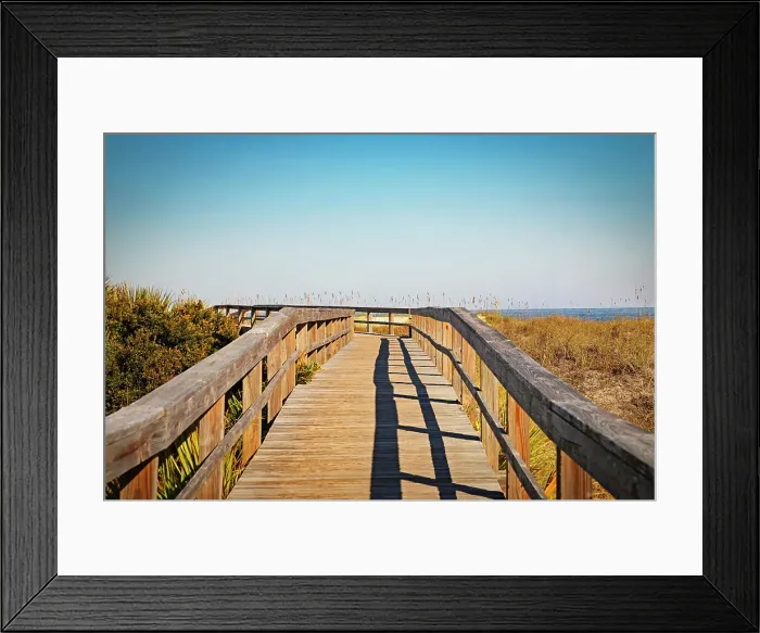 Framed Print : Georgia, Tybee Island, North Beach wooden path Framed Print : Georgia, Tybee Island, North Beach wooden path