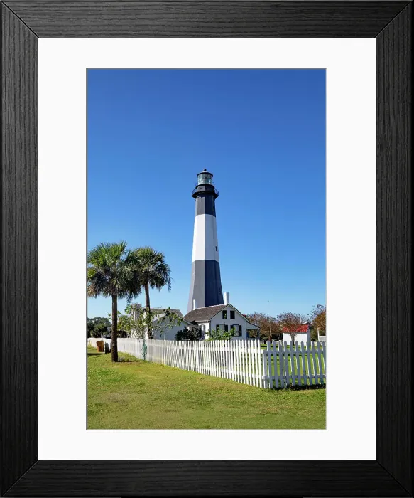 Framed Print : Georgia, Tybee Island, Tybee Lighthouse and compound Framed Print : Georgia, Tybee Island, Tybee Lighthouse and compound