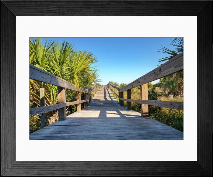 Framed Print : Georgia, Tybee Island, North Beach wooden path Framed Print : Georgia, Tybee Island, North Beach wooden path