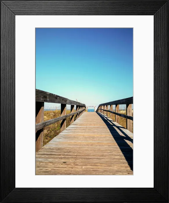 Framed Print : Georgia, Tybee Island, North Beach wooden beach path Framed Print : Georgia, Tybee Island, North Beach wooden beach path