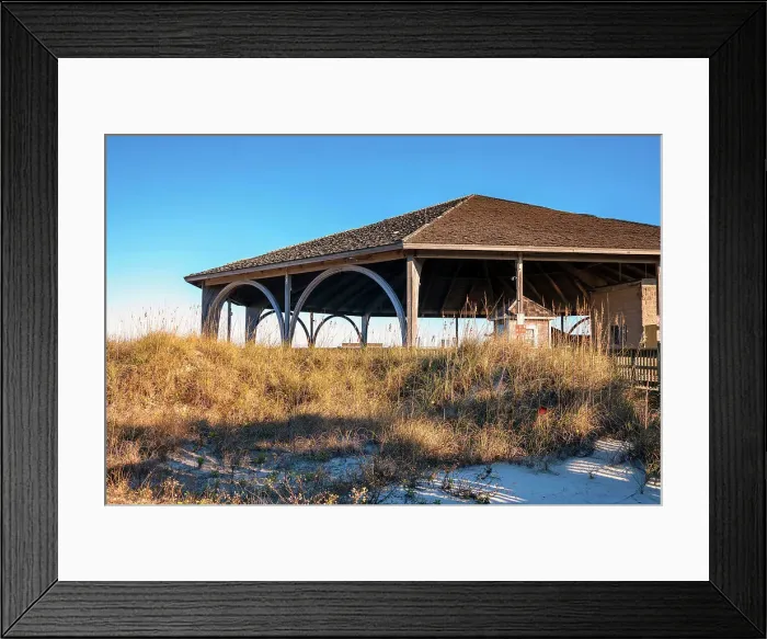 Framed Print : Georgia, Tybee Island, Tybee Beach and pavilion Framed Print : Georgia, Tybee Island, Tybee Beach and pavilion