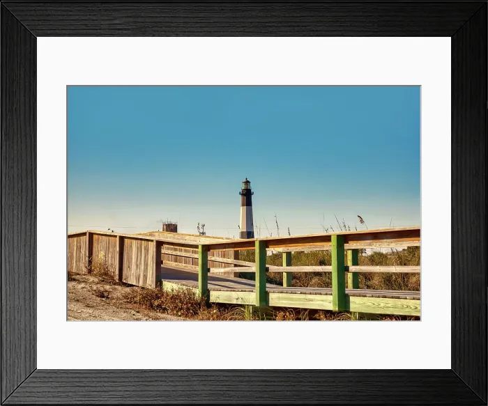 Framed Print : Georgia, Tybee Island, wooden path and Lighthouse Framed Print : Georgia, Tybee Island, wooden path and Lighthouse