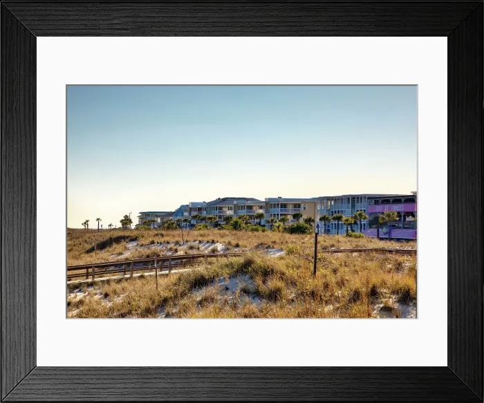 Framed Print : Georgia, Tybee Island, waterfront homes at Tybee Beach Framed Print : Georgia, Tybee Island, waterfront homes at Tybee Beach