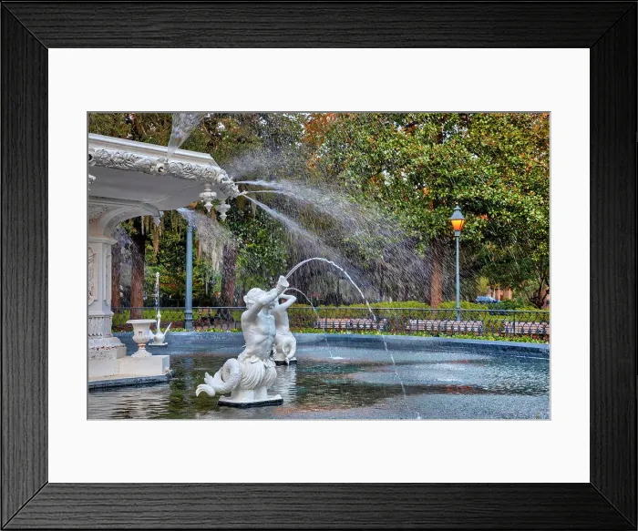 Framed Print : Georgia, Savannah, Forsyth Fountain, historic district Framed Print : Georgia, Savannah, Forsyth Fountain, historic district