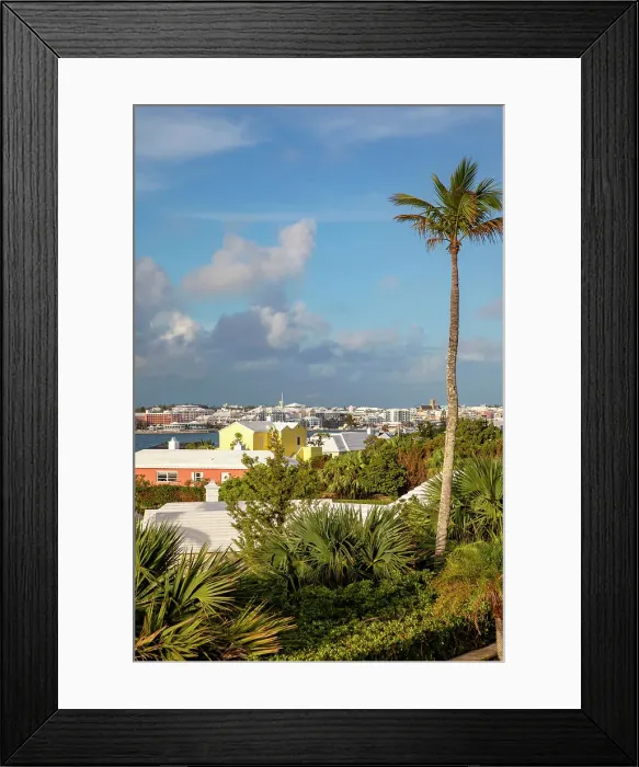 Framed Print : Bermuda, view of the Harbor, and buildings with iconic white rooftops Framed Print : Bermuda, view of the Harbor, and buildings with iconic white rooftops