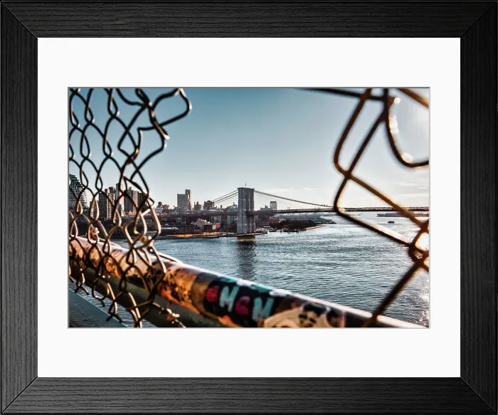 Framed Print : New York City, East River Scene with Brooklyn Bridge Park viewed from Manhattan Bridge Framed Print : New York City, East River Scene with Brooklyn Bridge Park viewed from Manhattan Bridge