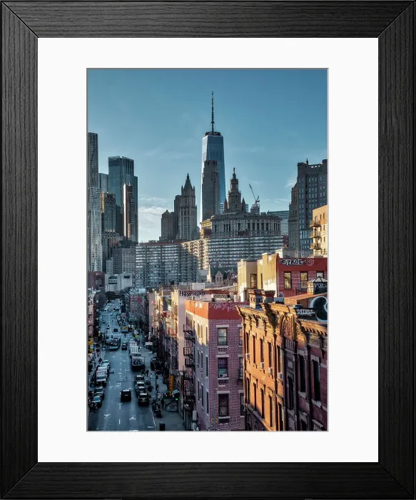 Framed Print : New York City, Lower Manhattan, China Town view from Manhattan Bridge Framed Print : New York City, Lower Manhattan, China Town view from Manhattan Bridge