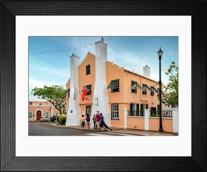 Framed Print : Bermuda, Saint George, The Globe Hotel in historic town Framed Print : Bermuda, Saint George, The Globe Hotel in historic town