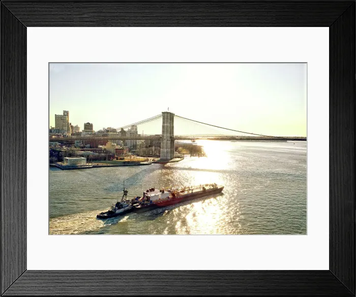 Framed Print : New York City, East River Scene with view of Brooklyn Bridge Park from Manhattan Bridge Framed Print : New York City, East River Scene with view of Brooklyn Bridge Park from Manhattan Bridge