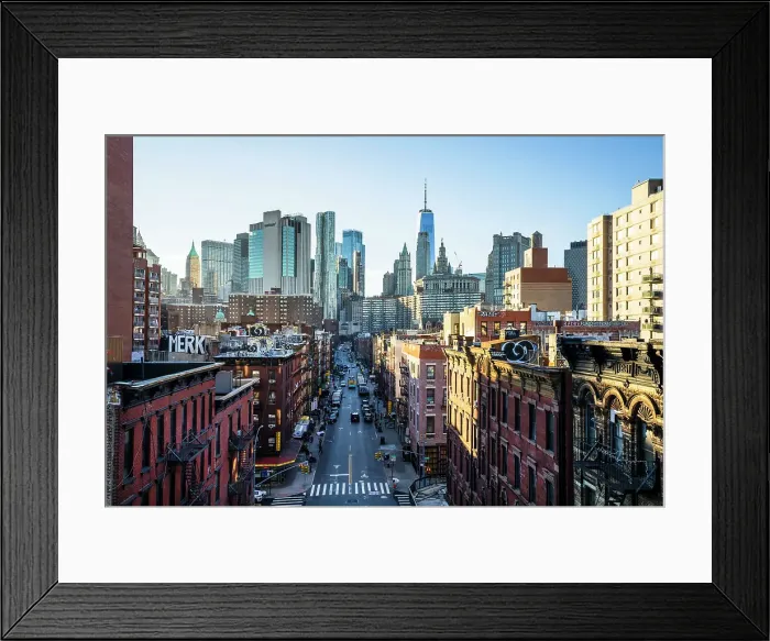 Framed Print : New York City, Lower Manhattan, China Town view from Manhattan Bridge Framed Print : New York City, Lower Manhattan, China Town view from Manhattan Bridge