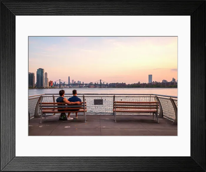 Framed Print : New York City, couple admiring view from WNYC Transmitter Park located in the Greenpoint neighborhood of Brooklyn Framed Print : New York City, couple admiring view from WNYC Transmitter Park located in the Greenpoint neighborhood of Brooklyn