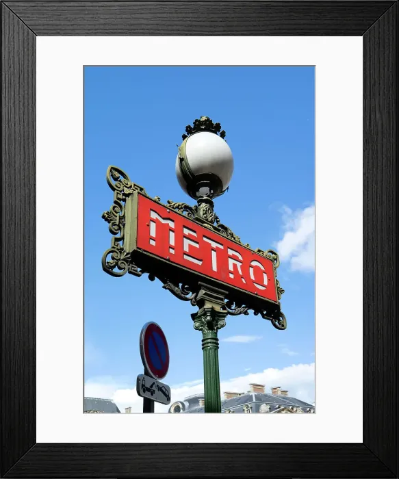 Framed Print : France, Paris, Metro train post Framed Print : France, Paris, Metro train post