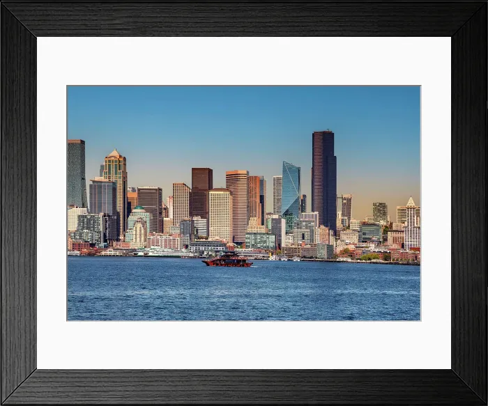 Framed Print : Washington State, Seattle, Seattle waterfront skyline Framed Print : Washington State, Seattle, Seattle waterfront skyline