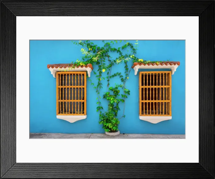 Framed Print : Colombia, Cartagena, typical facade