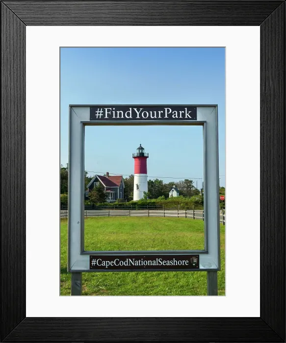 Framed Print : Massachusetts, Cape Cod National Seashore, Nauset Beach Lighthouse, near Eastham, Find your Park frame Framed Print : Massachusetts, Cape Cod National Seashore, Nauset Beach Lighthouse, near Eastham, Find your Park frame