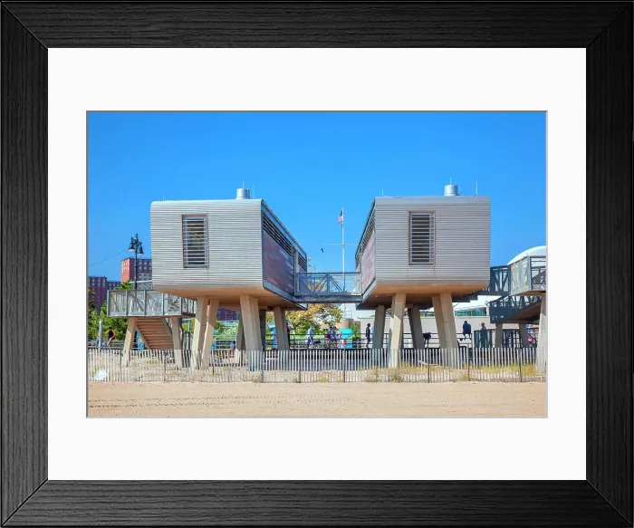 Framed Print : New York City, Brooklyn, Coney Island, Boardwalk restrooms