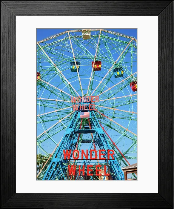 Framed Print : New York City, Brooklyn, Coney Island, Luna Park, Wonder Wheel